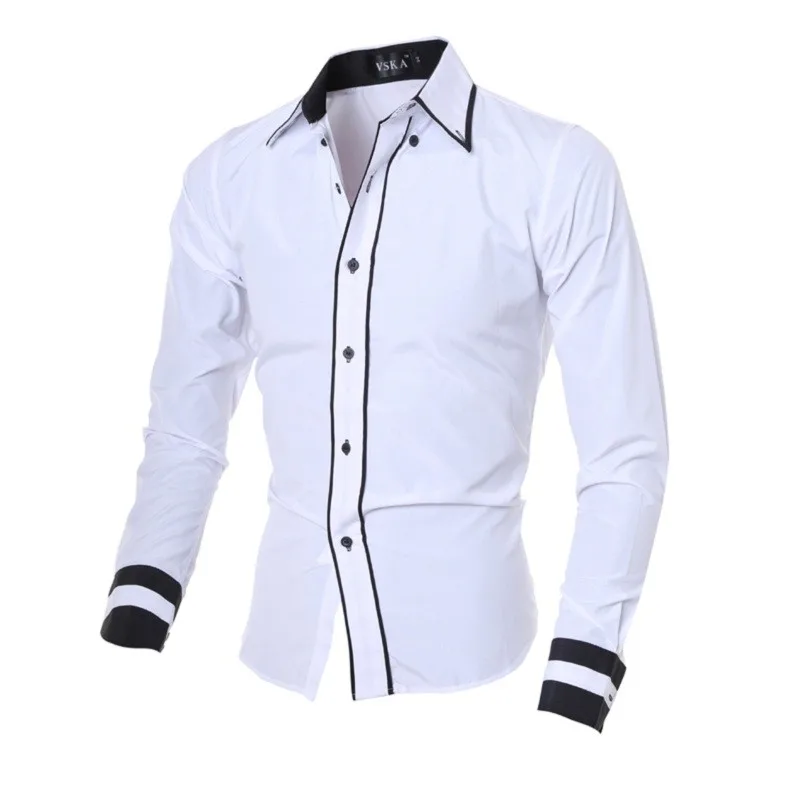 Мужская рубашка модная брендовая мужская рубашка в полоску с длинными рукавами Мужская рубашка Camisa Masculina Повседневная тонкая Chemise Homme XXL