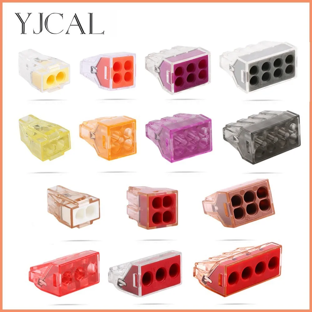 

Wago Type Hard Wire 10PCS Wire Terminal Quick Connector Plug Line Deconcentrator Bobbin Copper Insulated Joint Block Accessories