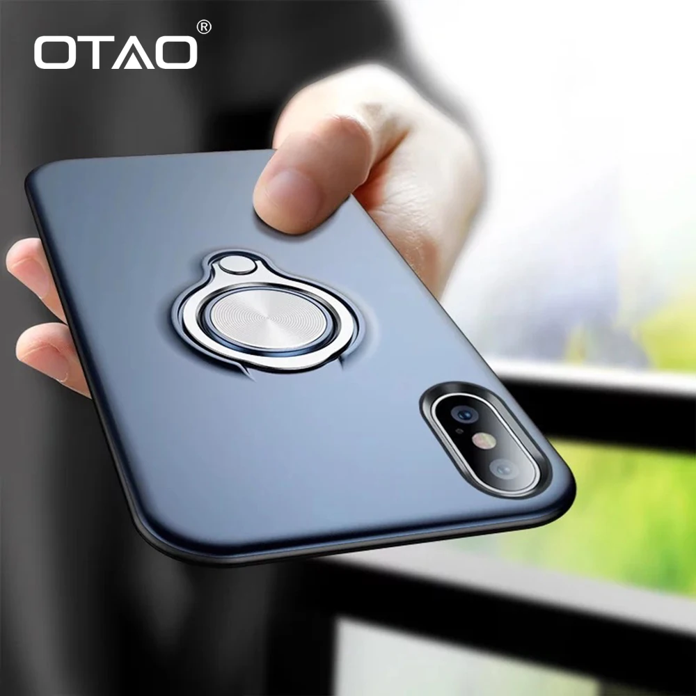 Чехол для телефона OTAO с магнитным кольцом iPhone XS MAX XR X 8 7 6 6S Plus тонкие чехлы