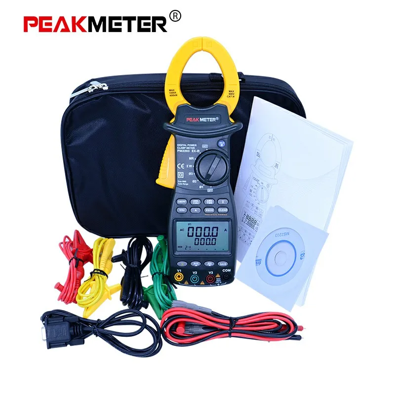 PEAKMETER цифровой токометр MS2203 MS2205 однофазный/3 фазный измеритель мощности True RMS 4