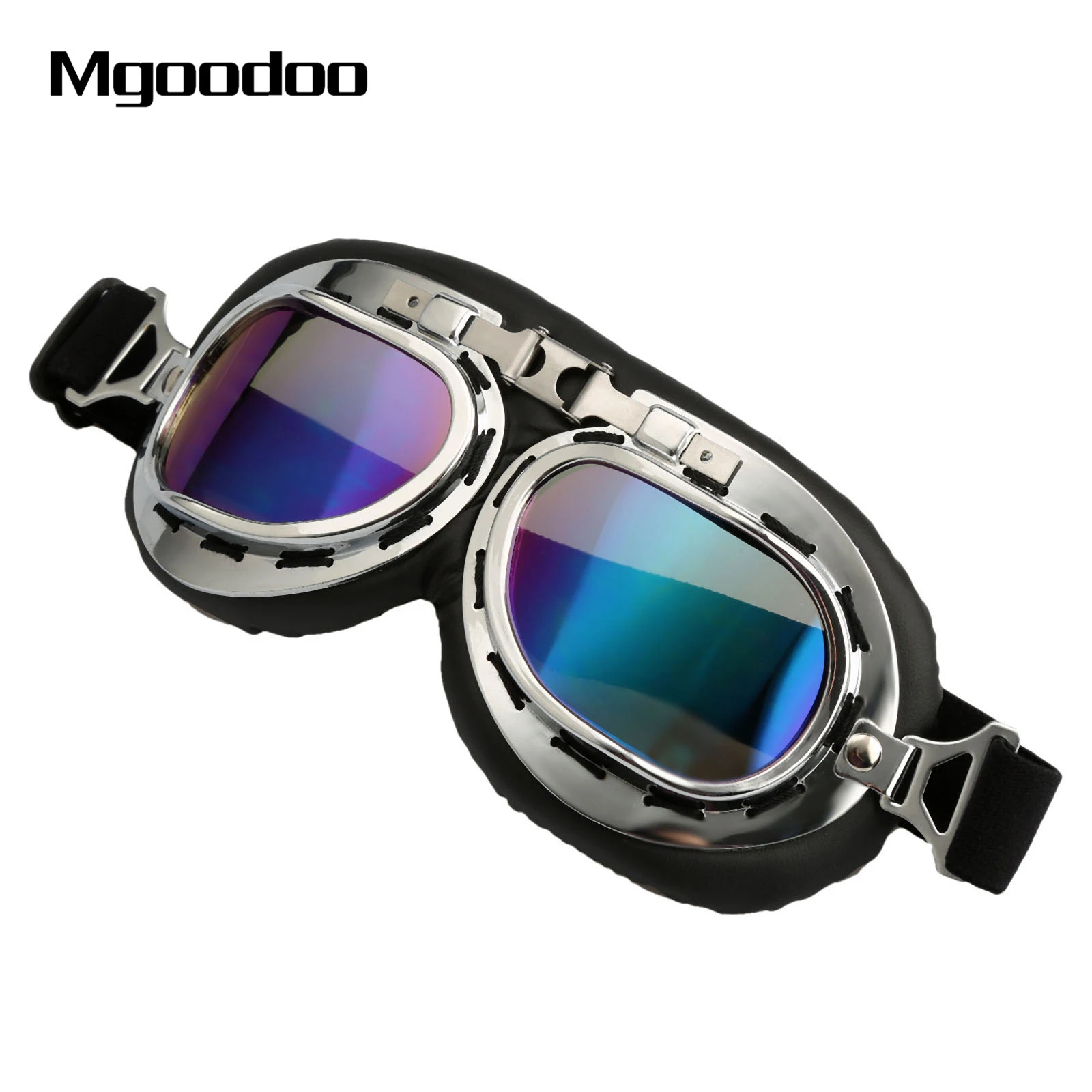 

Vintage Anti-UV Motocross Goggles Scooter Motorcycle Glasses Sunglasses Retro ATV Skiing Cycling Off-Road Racing Eyewear Silver