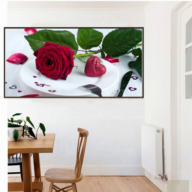 

5D DIY Diamond embroidery roses pictures Home Decor Fully Resin round rhinestone flowers painting cross stich