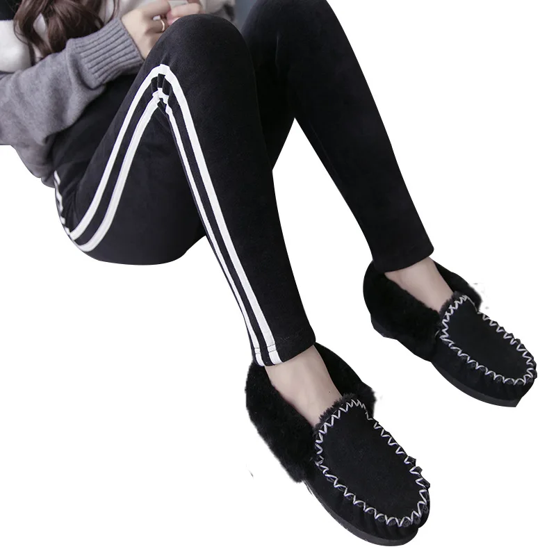 

Large size women's trousers gold velvet women's leggings plus velvet pants winter wear super thick fleece leggings Striped 8032#