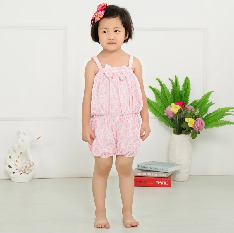 Cute Pink Princess Jumpsuits 2018 Fashion Baby Girls Rompers Summer