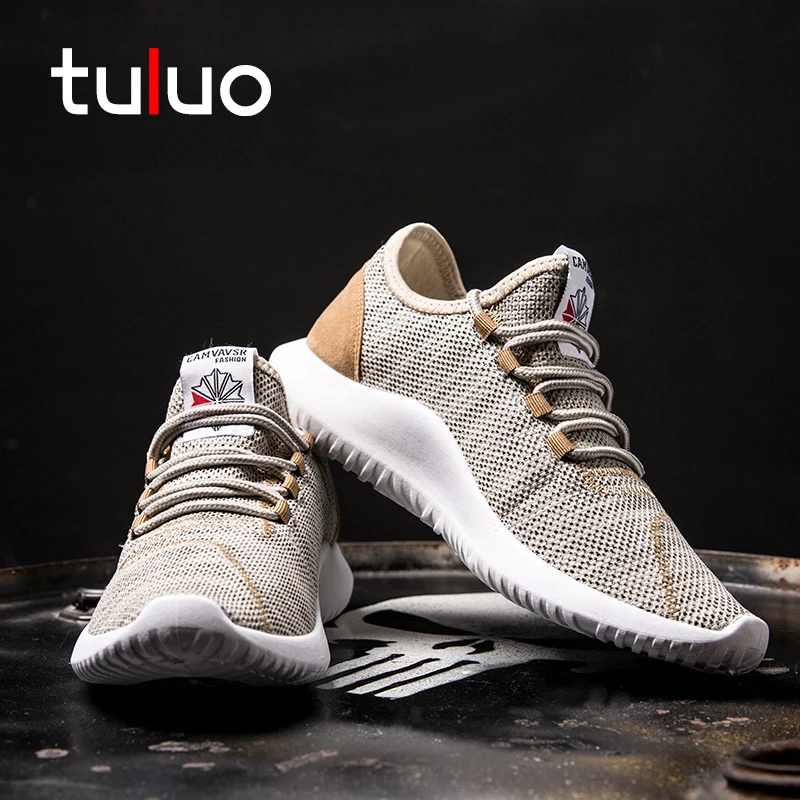 

TULUO Man Breathable Mesh Running Shoes Men's Outdoor Athletic Walking Training Mesh Lace-up Sports Shoes Male Max Size 46