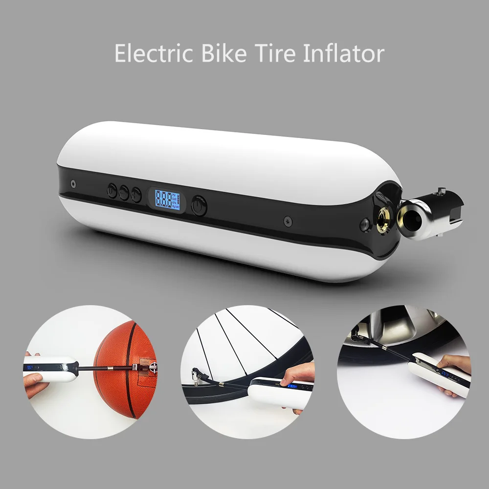 

Lixada 150PSI Bike Air Pressure Pump Electric Inflator Bicycle Cycle Light Rechargeable Cordless Tire Pump MTB casco ciclismo