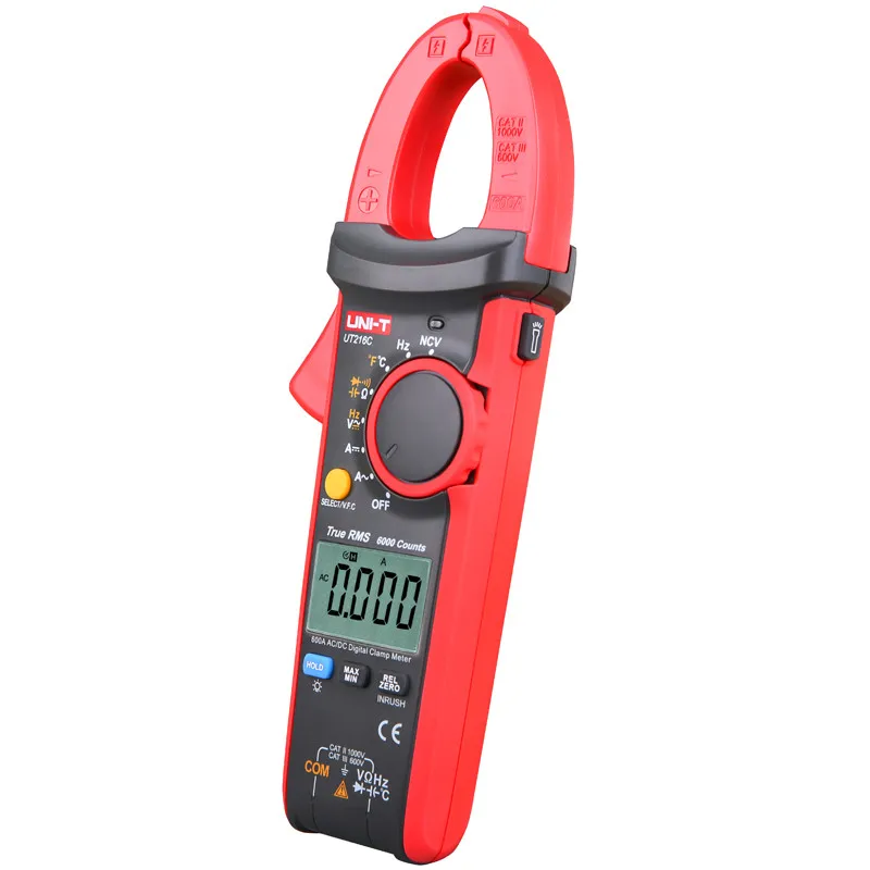 UNI-T 600A True RMS Digital Clamp Meters UT216A/UT216B/UT216C/UT216D Resistor/Capacitor/Frequency/NCV Tools Digital Ammeter