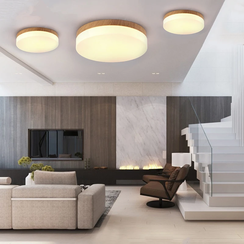 

Simple Creative Japanese Ceiling Lights Restaurant Aisle Wooden Corridor Balcony Kitchen LED Round Lamps Ceiling lighting