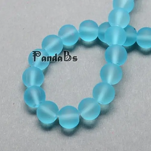 4mm 10Strands 200pcs/str Transparent Glass Crystal PandaHall Loose Bead Strand Frosted Round Blue Black Red Yellow Purple Green