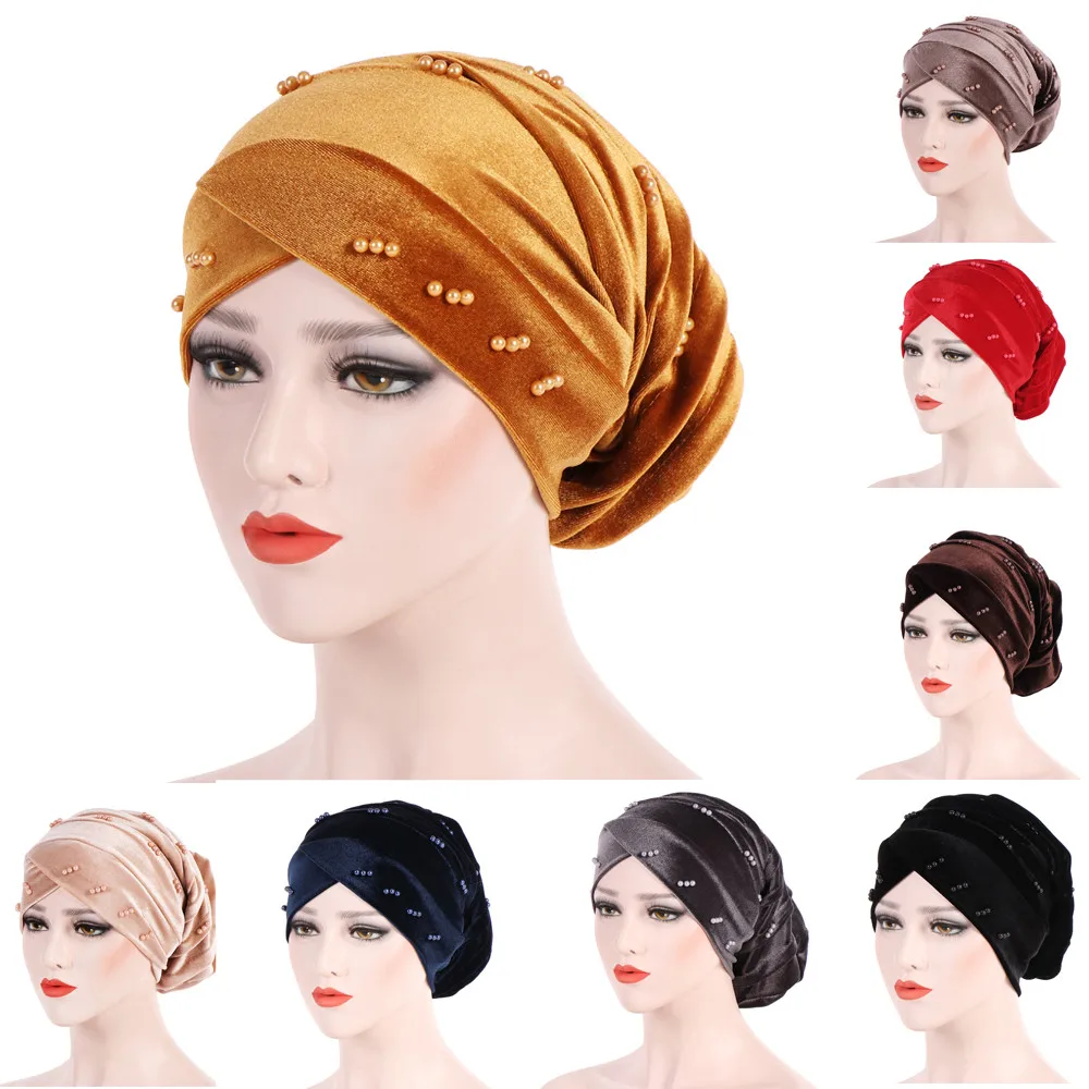 Тюрбан шапочки под хиджаб мусульманские для женщин Musulman хиджаб Бисероплетение Внутренняя крышка turbantes cabeza para las mujeres
