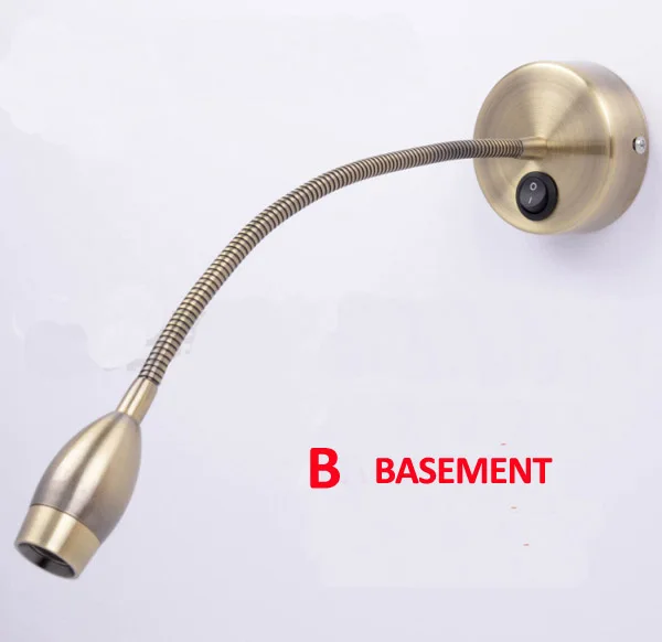 up down light 3W 24Volt 12Volt Vintage Led Gooseneck Reading Light sconce light fixture