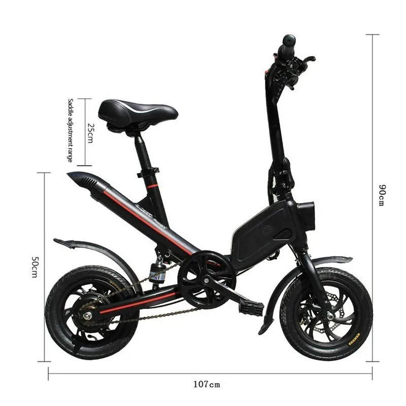 Sale LOVELION Bicycle Adult Portable electric folding Mini bike cheap Vehicle convenient Small-scale women Black Battery bikes 4