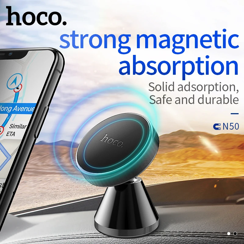 Магнитный автомобильный держатель для телефона HOCO для iPhone XS X samsung Магнитный воздушный выход автомобильный держатель для мобильного телефона Подставка в автомобиле