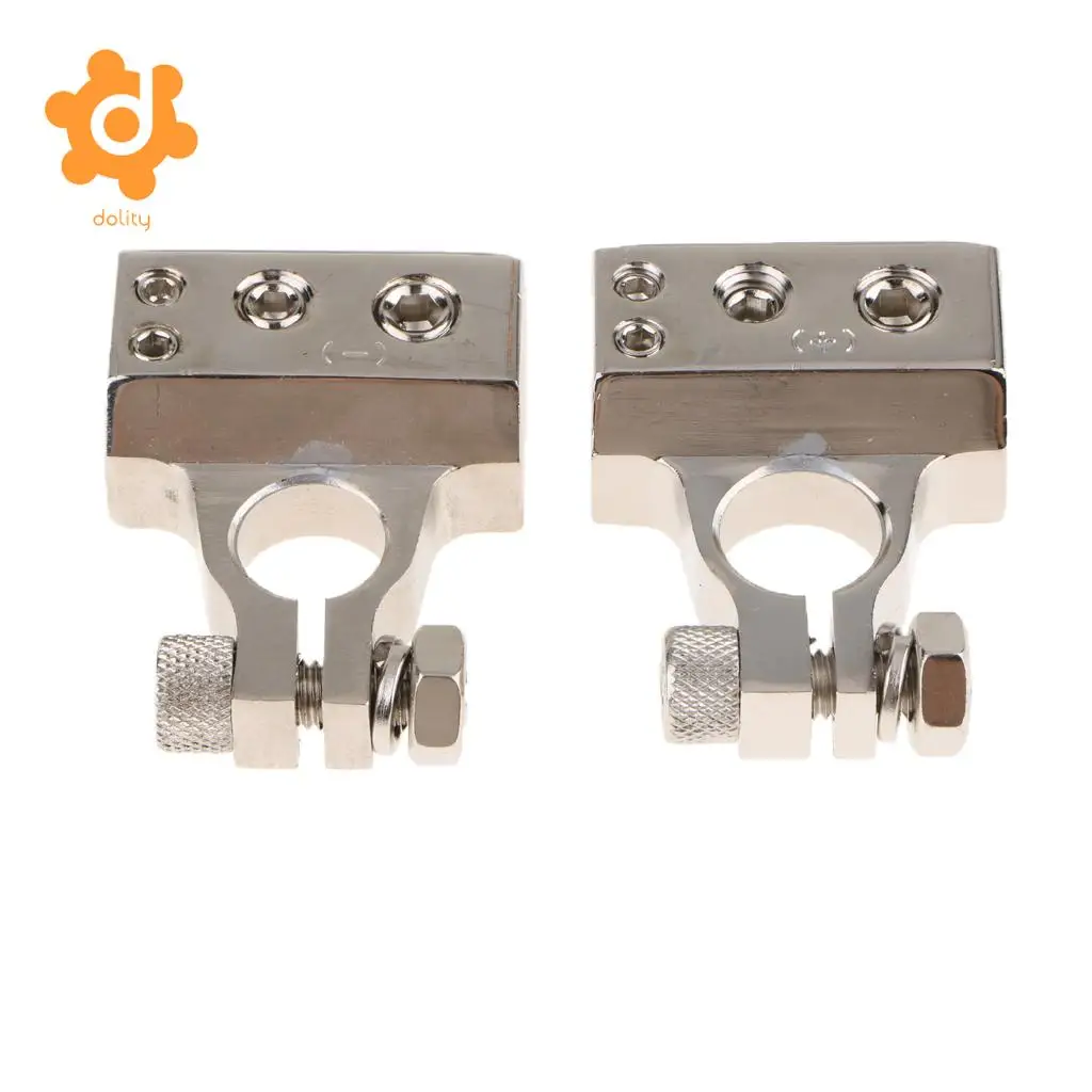 Pair Auto Positive Negative Battery Terminals Clamps Connectors Dustproof