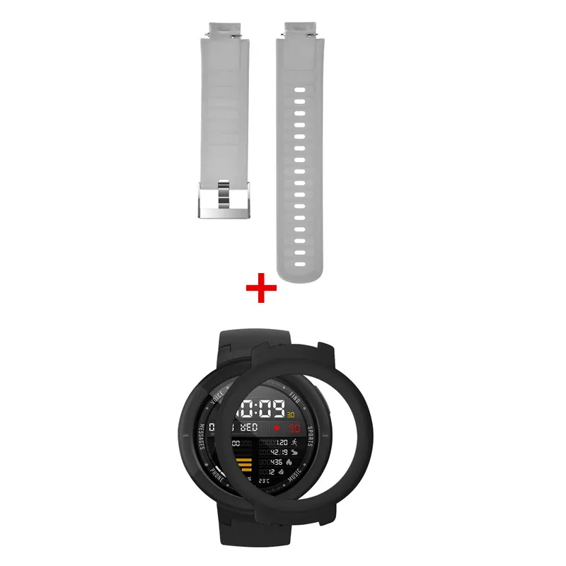 2в1 для Huami Amazfit Verge ремешок силиконовый Смарт-часы+ PC Рамка Защитные чехлы крышка оболочка для Huami Amazfit Verge3 - Цвет: 3