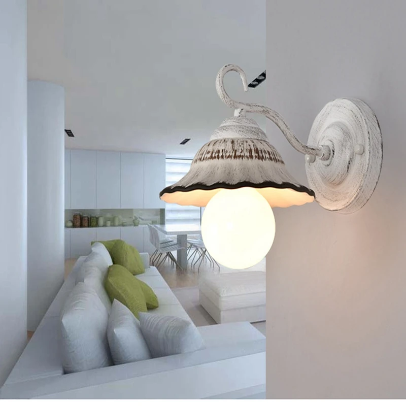 Best AC 110VIndoor Outdoor Nordic Ceramic Creative Novelty White E27 wall lights Foyer Bedroom Beside Dining Room Lamp Fixture