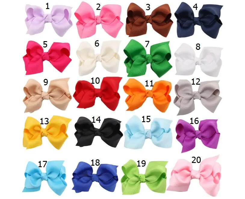 100 шт. 3 дюймов корейский Grosgrain ленты Hairbows девушка Интимные аксессуары с клип бутик волосы луки заколки для волос Украшения hd3201