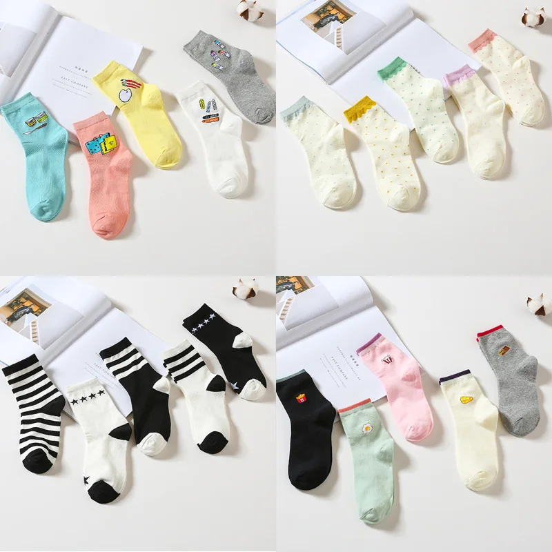 

ChoiceShine Women Socks Cotton Casual Spring Autumn High Quality Women Fashion 2018 Cute Korean Cartoon Socks