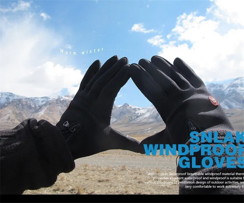 These waterproof warm winter gloves are perfect for snow sports, skiing, snow boarding or any outdoor activity in cold weather.  Soft interior, not bulky, but thin and comfortable with touch screen fingertips. These gloves are easy to wear and easy to use in a multitude of situations.