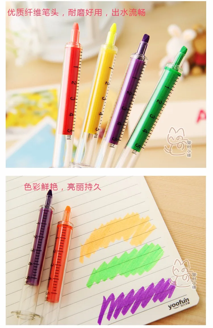 12 шт. Хайлайтер для студентов классная планировка ключ маркер милые конфеты цвета Корея творческие канцелярские принадлежности