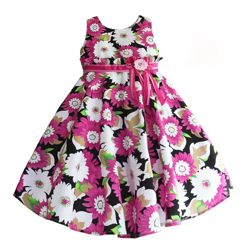 От 6 до 10 лет платье с цветочным рисунком для девочек весеннее детское платье принцессы для девочек Изящный бант, рюши пояс, одежда для девочек, vestido