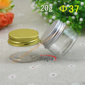 

20 grams clear PET Cosmetic Jar with silver/gold aluminum lid, 20ml Sample Container, 20G Cream Jars or eye cream jar.