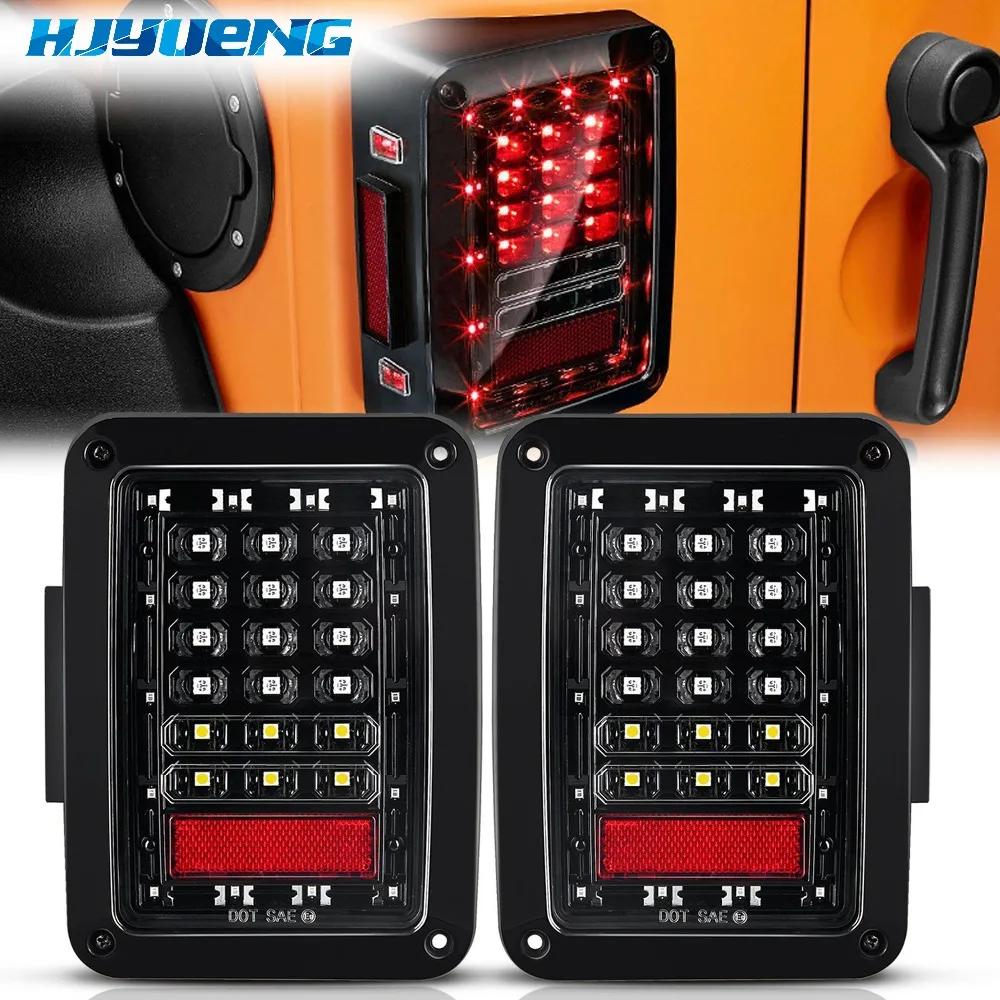 

75w For Jeep Wrangler Led Tail Light With Reverse Light Brake Light Turn Signal Plastic Wrangler Tail Light For Jeep Wragnler JK