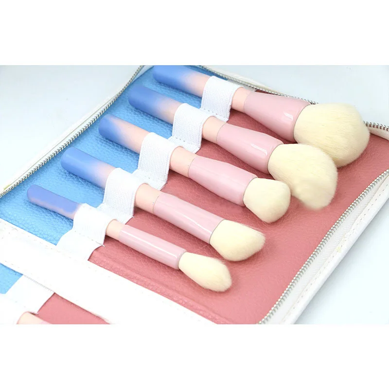 14Pcs with bag Набор кистей для макияжа с градиентным цветом, 14 шт., косметическая пудра, основа, тени для век, подводка для глаз, наборы кистей для макияжа, инструмент - Handle Color: 14Pcs with bag