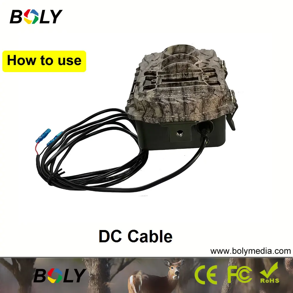 DC Cable To Connect Power Source And Trail Camera Boly Hunting Cameras Waterproof DC Cables for MG984g MG983G BG960I SG520 BG330