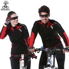 Осенне-зимний комплект одежды для велоспорта, подходит для мужчин и женщин, ветрозащитная теплая велосипедная Джерси, комплекты с длинными рукавами, куртка, штаны, велосипедное снаряжение, Мужская футболка