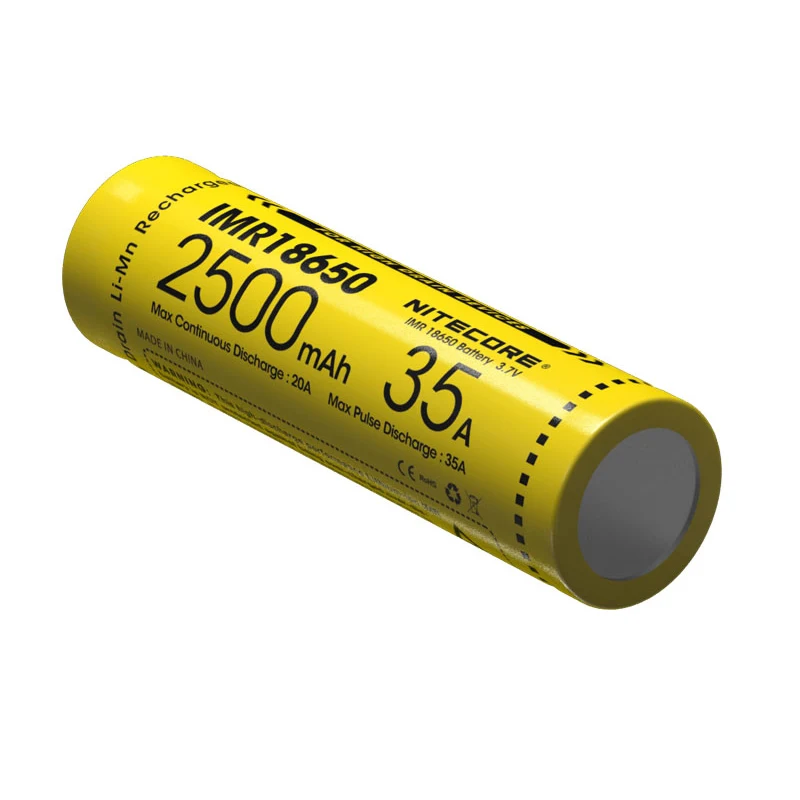 

1 PC NITECORE IMR18650 2500 mAh 35A 3.7 V High-performance rechargeable protected Li-ion for vaping VAPERS devices