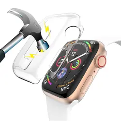 Чехол для apple watch band apple watch 4 3 iwatch band 42 мм 38 мм 44 мм 40 мм прозрачная защитная крышка для экрана водонепроницаемый бампер