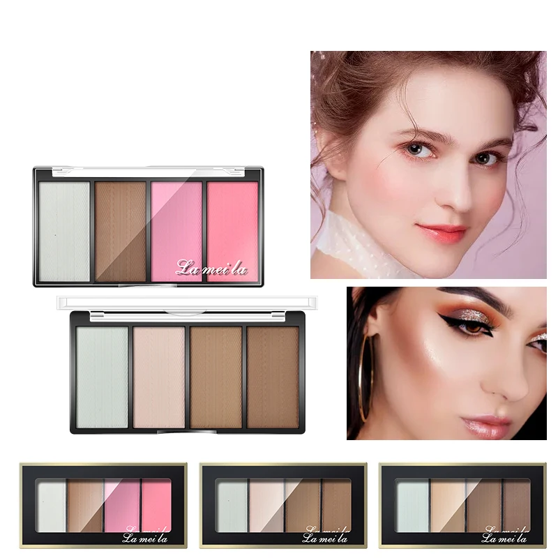 

Fashion 4 Colors Shimmer Matte Bronzer Face Contour Mineralize Palette Powder Highlighter Make Up