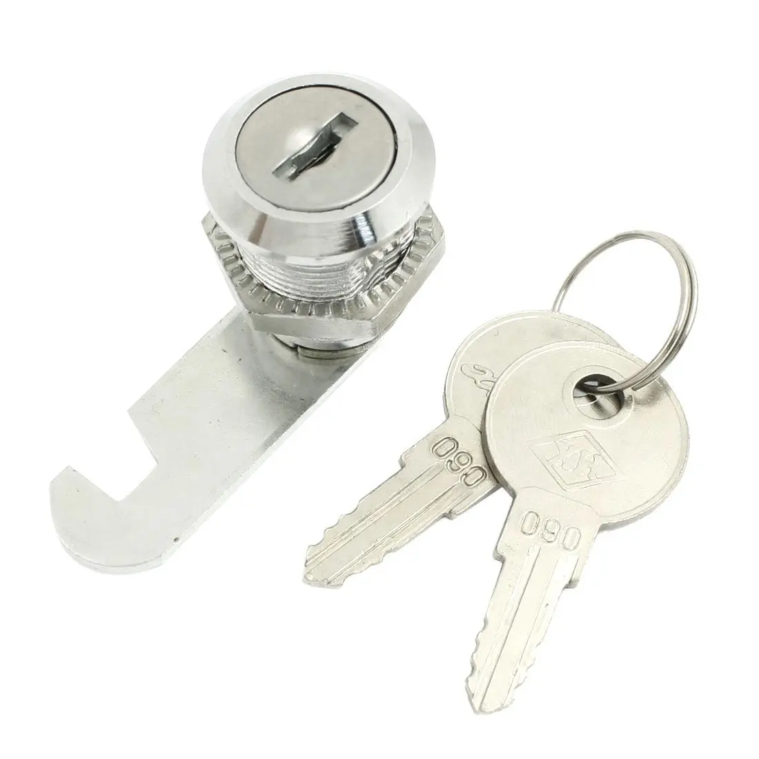 18.5mm Dia Male Thread Cam Lock Silver Tone with 2 Keyscam