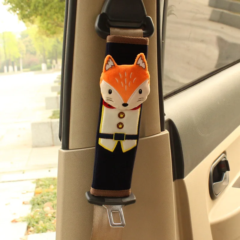 1 шт. мультяшный автомобильный ремень безопасности плечевые накладки Накладка для ремня безопасности автомобиля для детей PP Хлопок авто подушка Защитная подкладка - Название цвета: Fox
