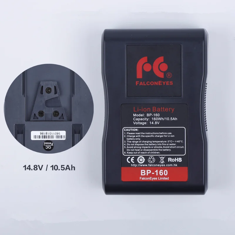 

Falcon Eyes BP-160L 10500mAh 14.8V V Mount Battery with Adapter Charger for RX-12TD RX-18TD RX-24TDX RX-29TDX RX-36TDX CD50
