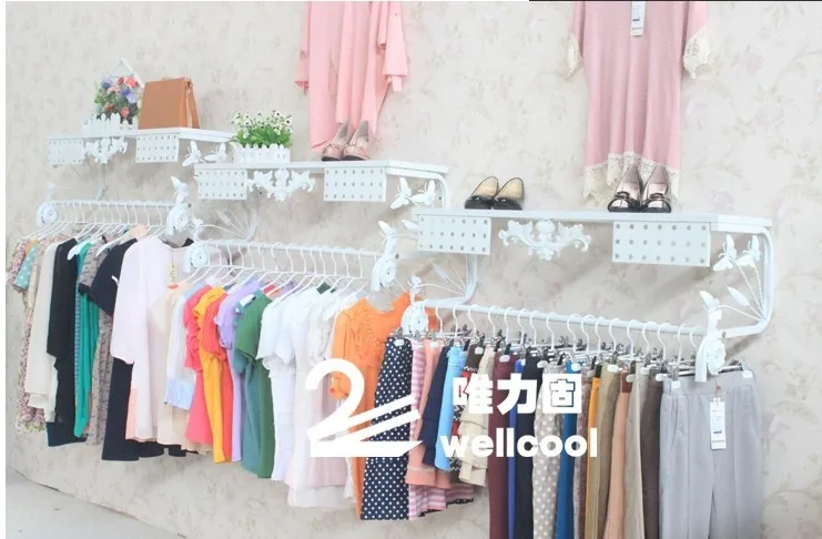 Brand new high quality direct European rural wall clothing hangers on display shelves display shelf