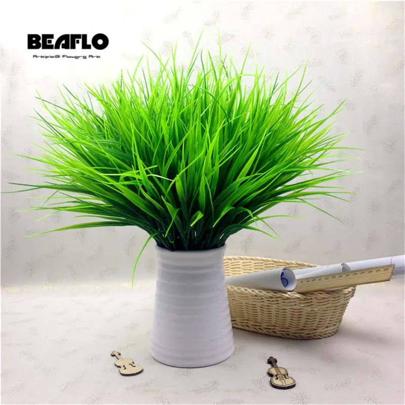 Искусственный пластмассовый букет из зеленой травы (1шт.)|decorative decorative|decorative home