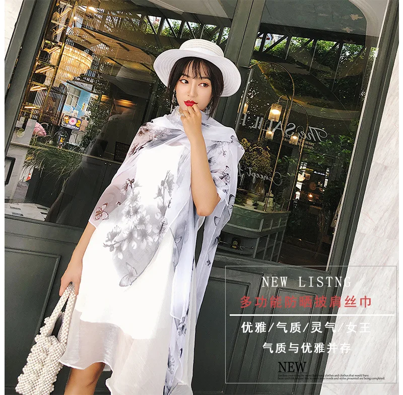 Китай 2019 горячая Распродажа летний женский модный шарф большой размер ткань Пашмина шелковые платки с узором пляжные шали и обертывания