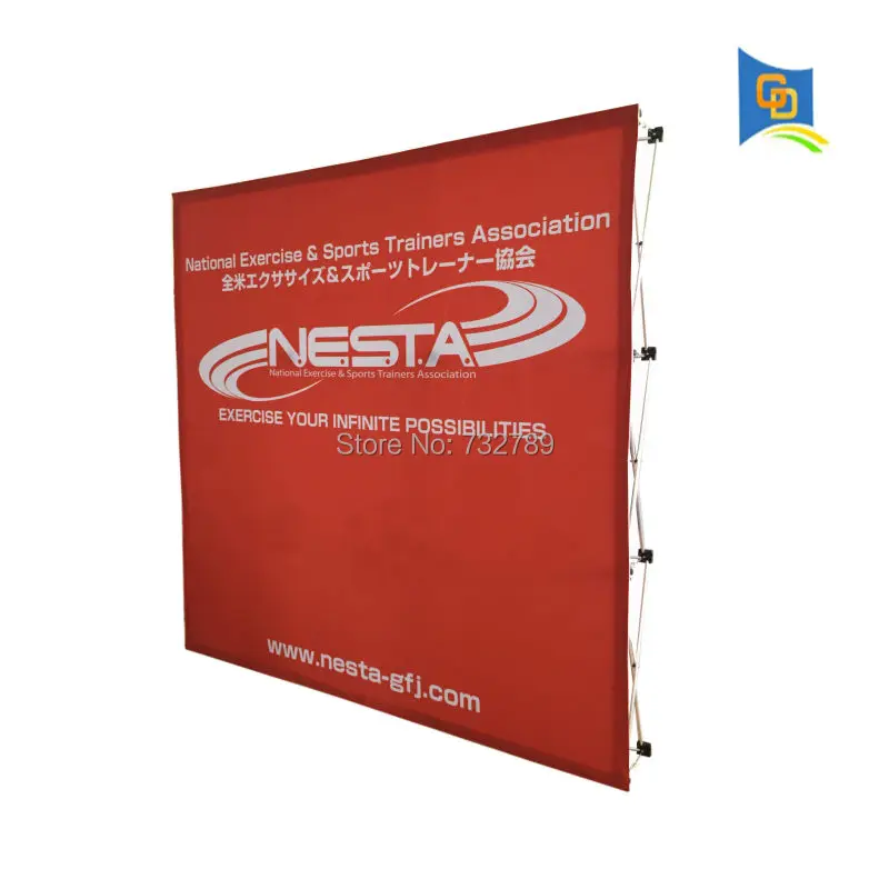 

7.5ft Trade Show Velcro Pop up Display Backdrop Banner Stand Tension Fabric Frame Exhibition Stand(only frame)