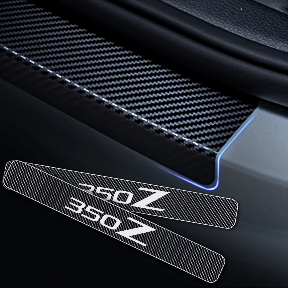 Автомобильные дверные подоконники Добро пожаловать наклейки на педаль порога двери пластина для Nissan 350Z автомобильные пороги протекторы автомобиля Стайлинг 4 шт. углеродного волокна