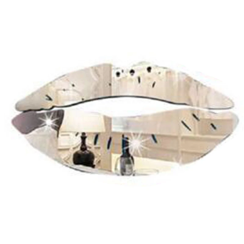 3D Silver/Gold/Red/Black Mirror Kiss Lips Wall Sticker DIY Acrylic Art Home Room Decor Decals Stickers Supplies