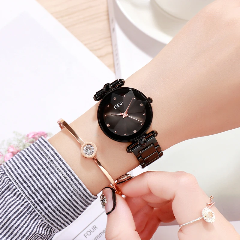 GEDI Rosegold Quartz Women's Watches Top Brand Luxury Ladies Clock Fashion Women Watch Simple Female Wristwatch reloj mujer New