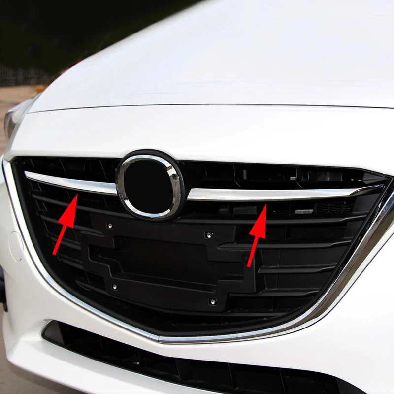 

AX Car Styling Chrome Front Radiator Grille Grill Mesh Bonnet Cover Trim Molding Garnish Guard For Mazda 3 Axela 2014 2015 2016