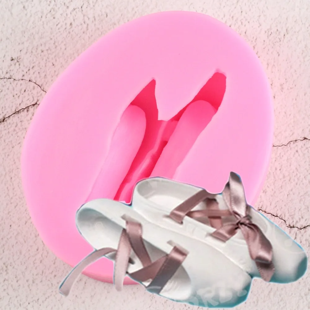 

1PCS Ballet Shoes Shape Food Grade Silicone Soap Chocolate Cake Silicone Molds Fondant Cake Decorating Tool