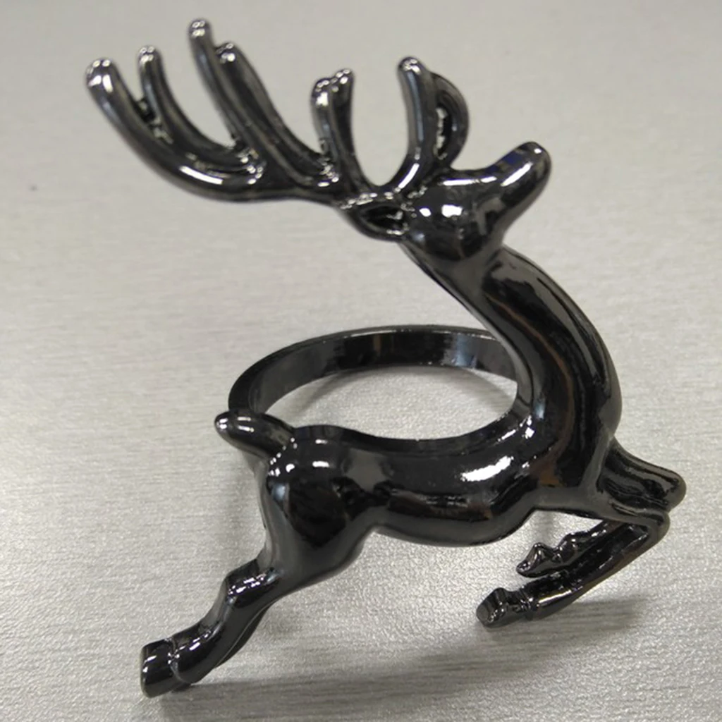 Zinc Alloy Elk Deer Design Napkin Rings Holders for Dinners Parties Dinner Table Decoration