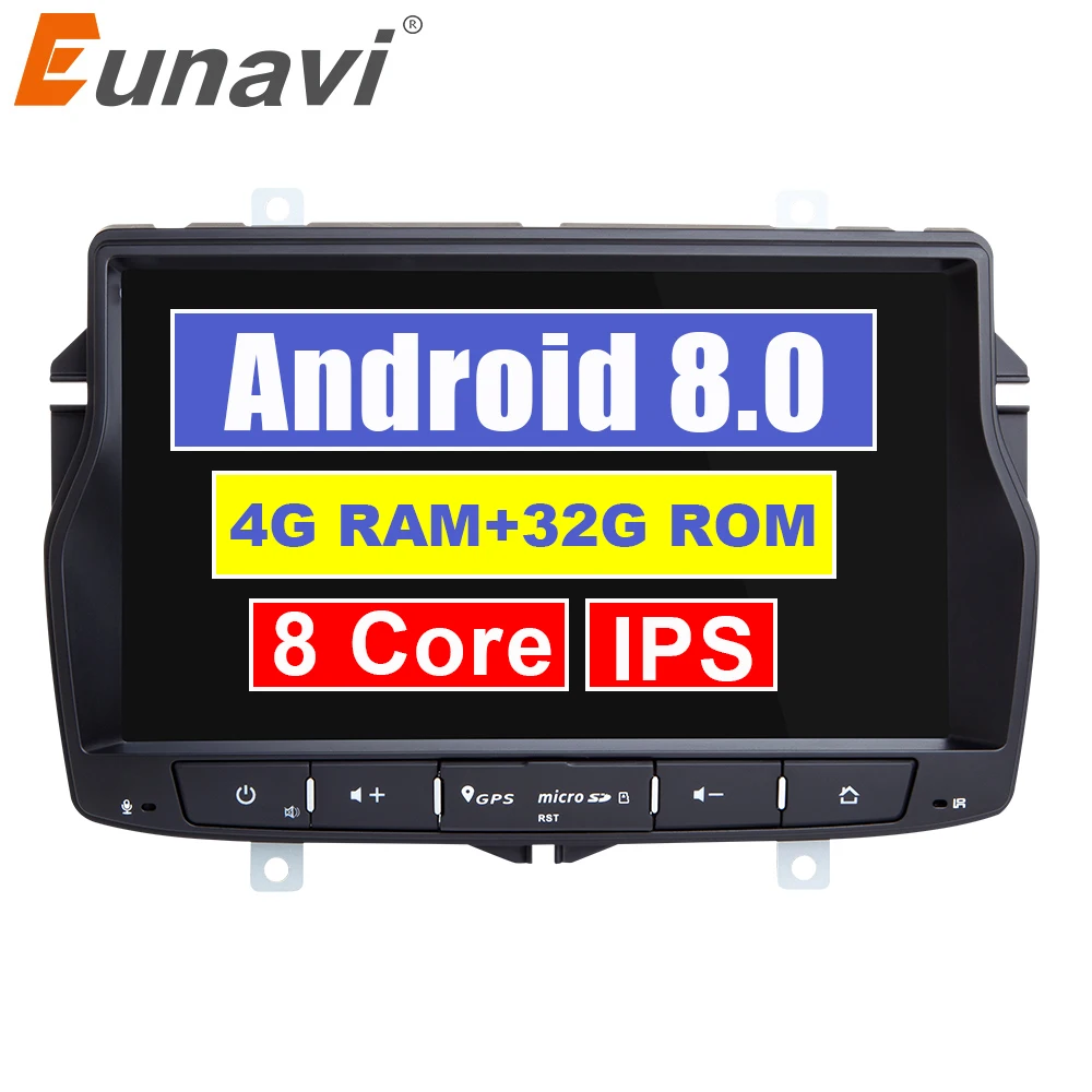 Eunavi 1 Din 7 дюймов Android 8 0 Автомагнитола для Lada Vesta 4G ram Восьмиядерный gps навигация
