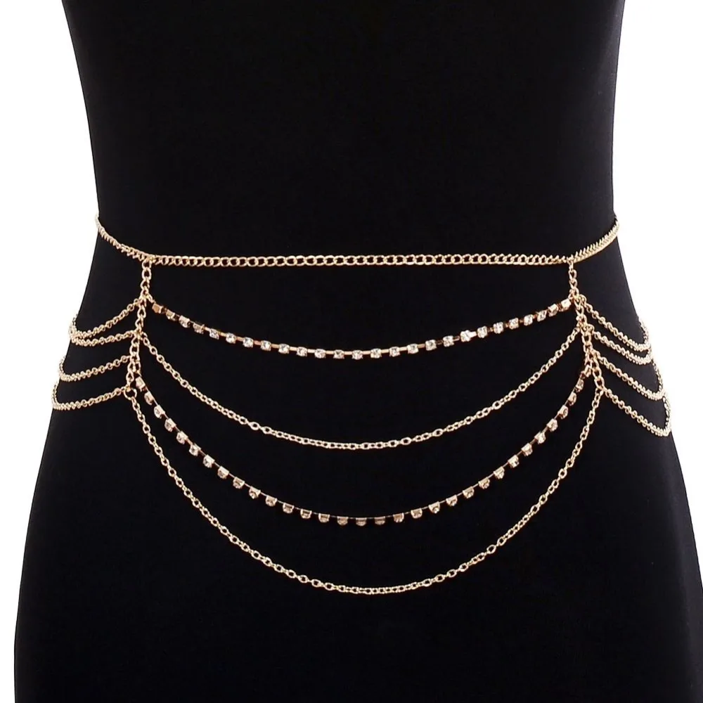 1PC Bikini Beach Multilayer Body Chain Fashion Jewelry Women's Waist