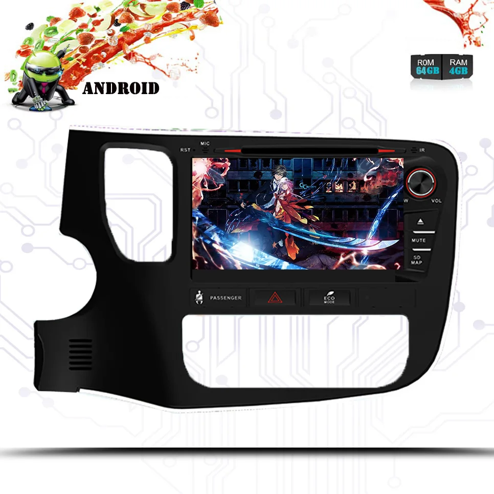 Perfect 8" Android 9.0 Car GPS Player Navi for Mitsubishi Outlander 2014-2018 with 4G+64G Octa Core With DVD Radio Multimedia Bluetooth 2