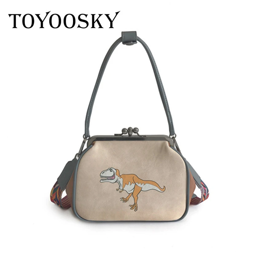 

TOYOOSKY Brand Women Crossbody Bags dinosaur Printing Ladies PU Leather Shoulder metal Cilp Fashion Bolsa Feminina for Girls